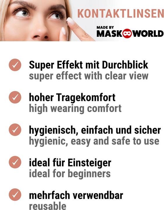 Actual product image Maskworld Zombie Jahreslinsen Kontaktlinsen ohne Stärke - Halloween Karneval (White)