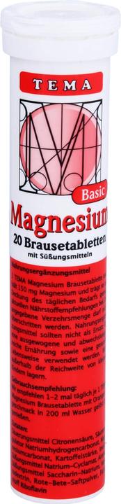 Nährwerte und Zutaten AmosVital TEMA Magnesium Brausetabletten, 20 St. Tabletten (20 Stück, Brausetablette)