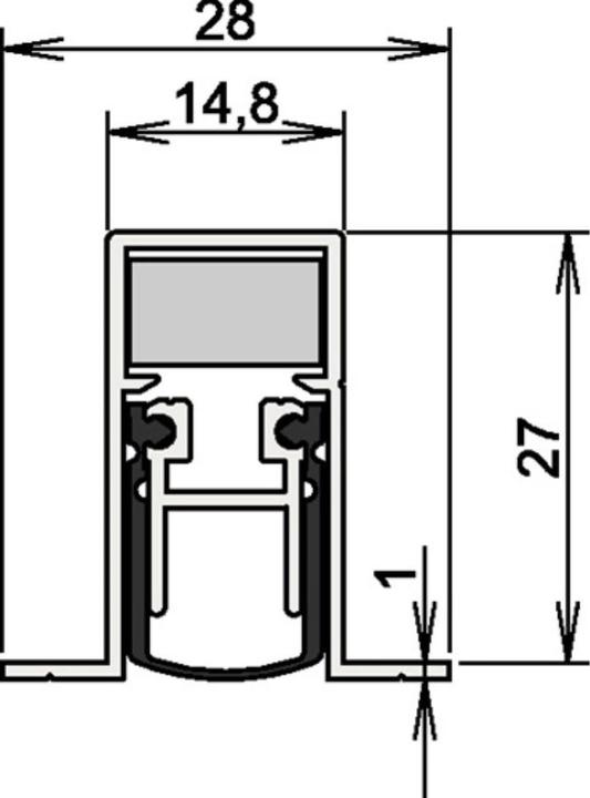 Athmer Guarnizione per porta Schall-Ex® DUO L-15/28 OS 1-404 Lunghezza 833 mm