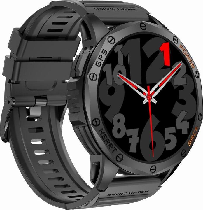 Gravity GPS GT24-2 Herren-Smartwatch, schwarzes Silikonarmband + weisses Silikonarmband