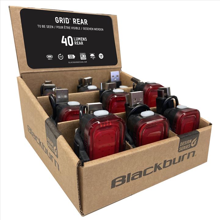 Image du produit Blackburn Grid Rear Light (9) PDQ (175 lm, 55 lm)