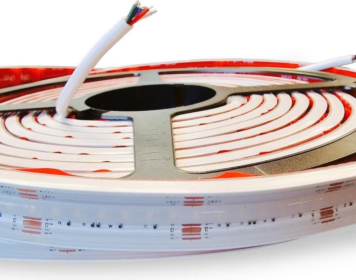 Immagine prodotto MW HiluX RGBW COB LED Strips - 24V - 16W - 620lm/m - RGB+2700K - CRI90+ - 5m - IP67 (500 cm, Esterno)