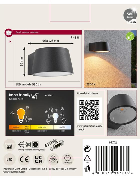 Actual product image Paulmann Capea (580 lm, IP44)