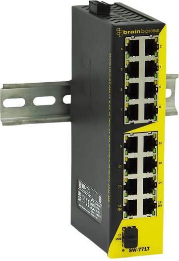 Immagine prodotto Brainboxes Switch Ethernet, 16 porte RJ45, 1Gbps, non gestito (16 Porti)