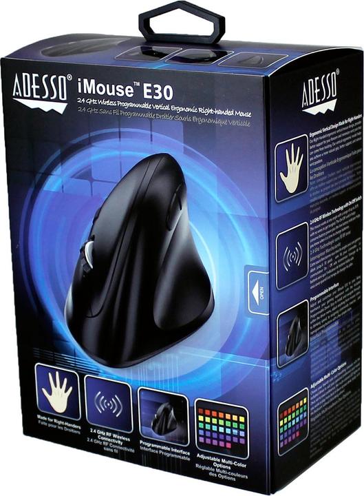 Actual product image Adesso iMouse E30 Mouse RF Wireless Optical 2400 DPI right (Wireless)