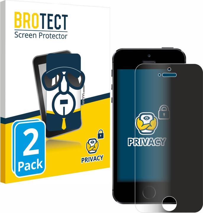 Produktbild BROTECT Sichtschutzfolie Anti-Spy Privacy Folie Blaulicht-Schutz (2 Stück, Apple iPhone 5s)