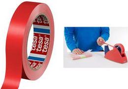 Produktbild tesa Verpackungsklebeband 60404, 6 mm x 66 m, rot (6 mm)