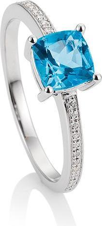 Actual product image Breuning RING - ED.TOP.DUNKEL (SWISS BLUE)/Brill. 0,096 Ct. H/si (52, 750/18 K Gold)