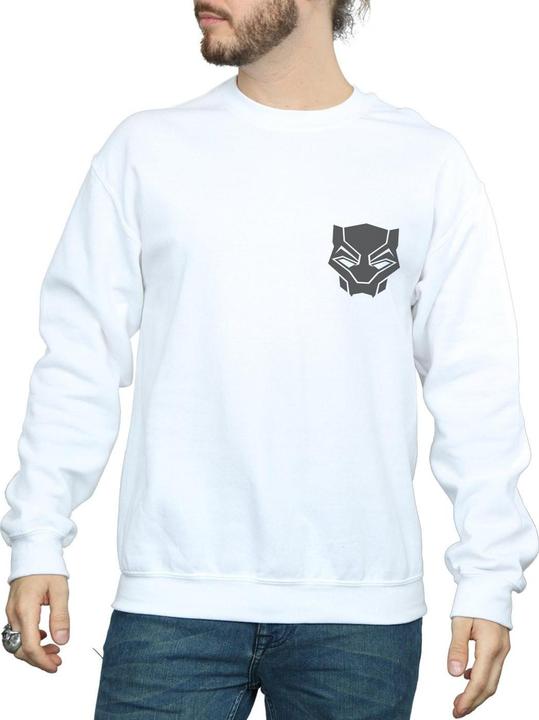Black Panther Schwarz auf Schwarz Brust drucken Baumwolle Sweatshirt