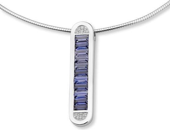 Actual product image Breuning pendant - e.iolite dark/brill. 0,06 ct. h/si (750/18 K Gold)