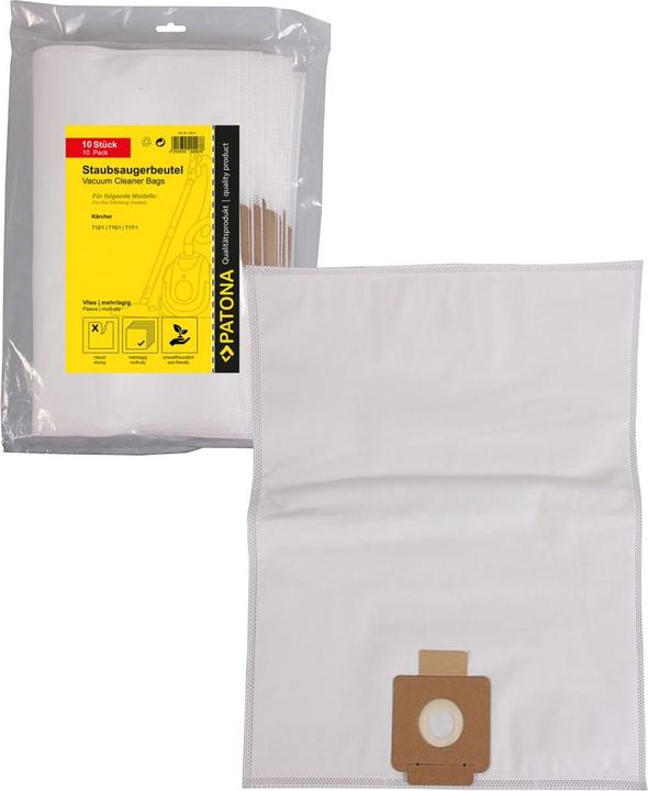 Image du produit Flickbee PATONA 10 sac de nettoyage à vide multi-couches pour Kärcher T10/1 T 12/1 T15/1 T17/1 TSS 12 6.904-3 (10 x)