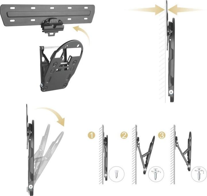Immagine prodotto Maclean MC-806 - Supporto VESA per monitor/TV, 49-65", nero, 50 kg (Muro, 65", 50 kg)
