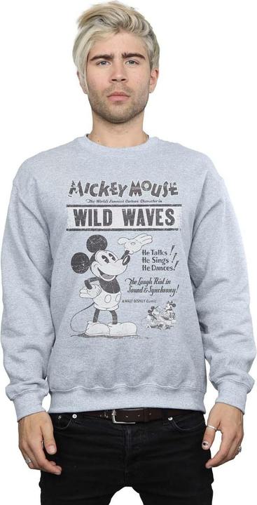 Actual product image Disney Mens Mickey Mouse Making Waves Sweatshirt (XXL)