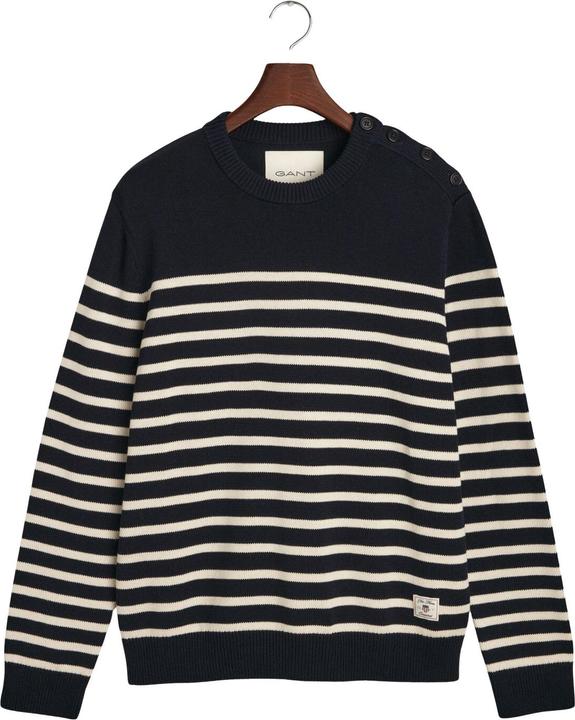 Immagine prodotto GANT Maglione a righe con collo rotondo in cotone (XXL)