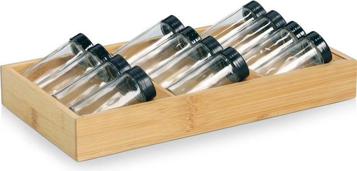 Produktbild Zeller Present Gewürzregal Set 13-teilig Bambus Glas 38x20x5 cm