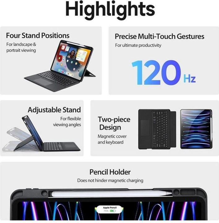 Actual product image Dux Ducis DK Series Keyboard Case (US, iPad Pro 12.9 2020 (4. Gen), iPad Pro 12.9 2021 (5th Gen), iPad Pro 12.9 2022 (6th Gen))