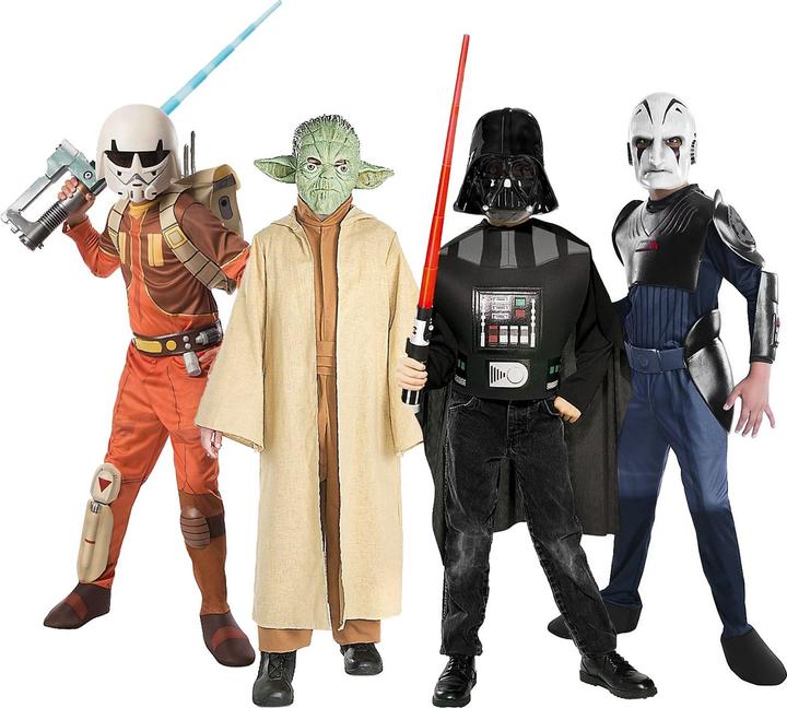 Actual product image Rubies Star Wars Kostüm Box für Kinder mit 4 Kostümen inkl. Lichtschwert (110, 116)