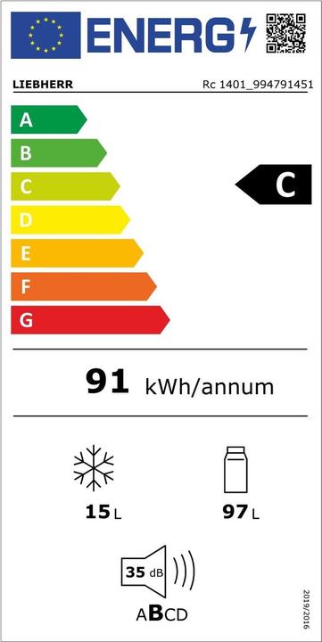 Energie-Label Liebherr Rc 1401 (97 l)