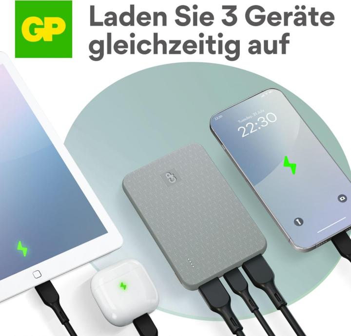 Immagine prodotto GP Batteries GP PowerBank Serie B+ 5000 mAh verde muschio (5000 mAh)