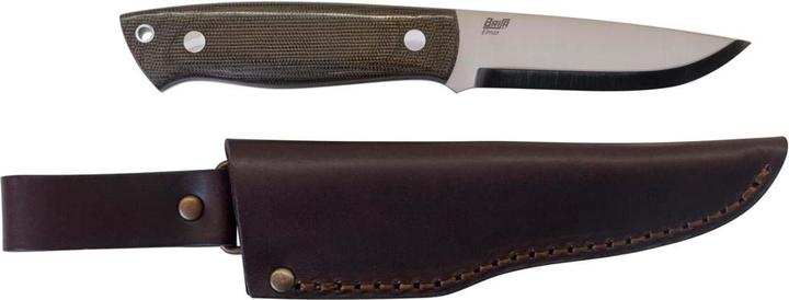 Actual product image Brisa Trapper 95 Elmax Green Micarta Scandi Leather (9.50 cm)