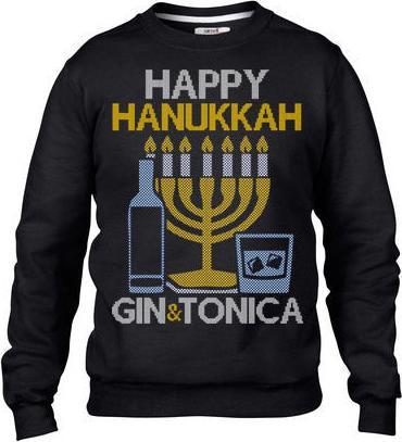styleURshirt Joyeux Hanukkah - Pull de Noël moche (L)