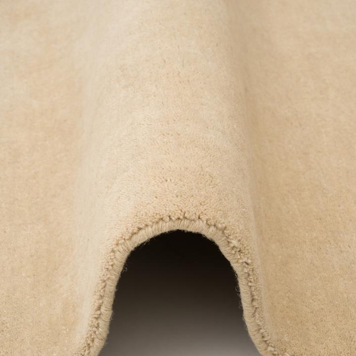Produktbild Pergamon Wolle Natur Teppich Läufer Gabbeh Maya Einfarbig (70 x 140 cm)