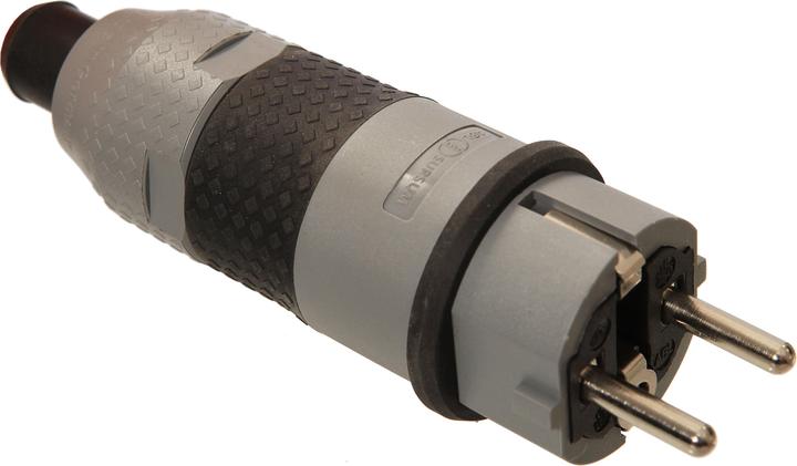 Actual product image As - Schwabe AS Schwabe 62232 Earthing Contact Plug 230 V Grey IP54 (CEE 7/7)