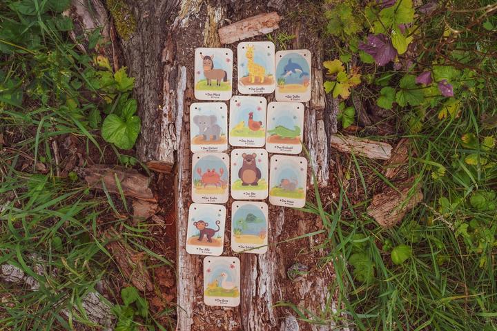 Immagine prodotto Activity Board Flashcards bilingue in legno (tedesco - inglese), per imparare le lingue in modo giocoso e (Inglese, Tedesco)