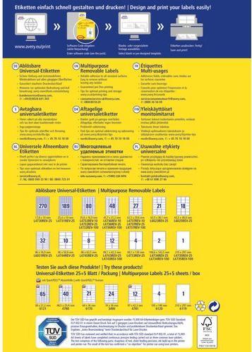 Actual product image Avery Universal Labels