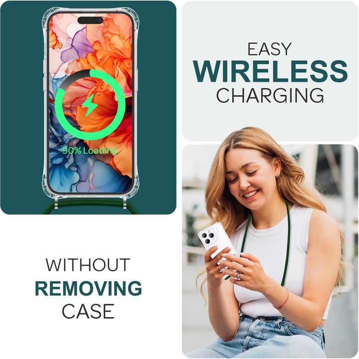 Actual product image Nalia Clear cover with chain to hang around