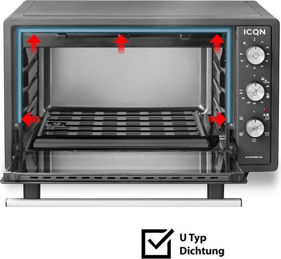 Produktbild Icqn 42 Liter Minibackofen, Anthrazit