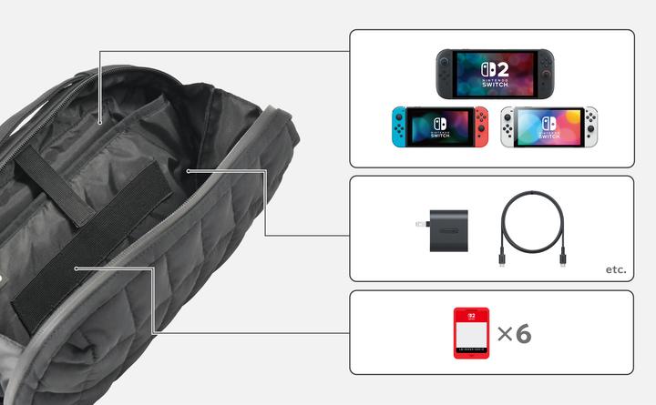 Produktbild HORI NSW2 Tasche gesteppt schwarz offiziell lizenziert (Switch 2, Switch OLED, Switch)