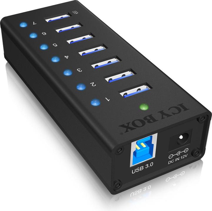 Actual product image Icy Box Ib-Ac618 (USB-B, 7 Ports)
