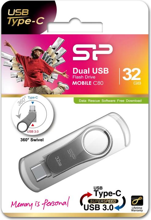 Image du produit Silicon Power Mobile C80 (32 Go, USB 3.0, USB-A)