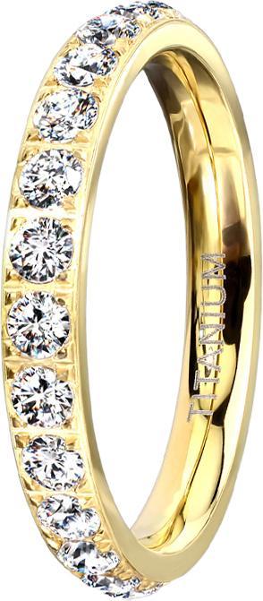 Immagine prodotto Star Piercing Anello placcato oro con cristalli (senza ottone, Acciaio chirurgico 316L)