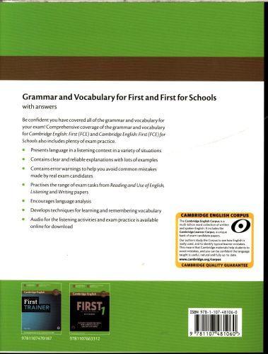 Image du produit Grammar and Vocabulary for First and First for Schools Book with Answers (Anglais, Laura Matthews, Louise Hashemi, Barbara Thomas, 2015)