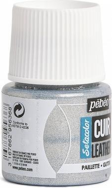 Actual product image Pebeo SetaCuir leather colours (silver glitter, 45 ml)