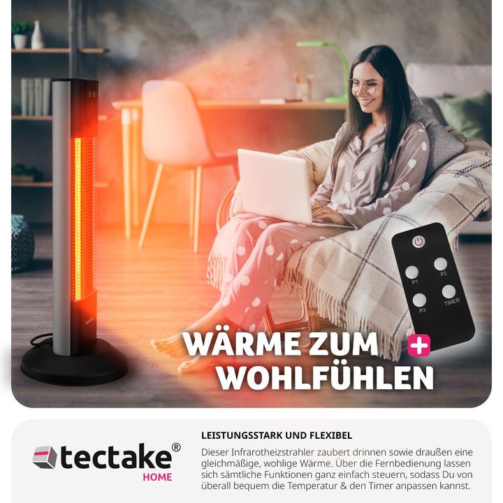 Image du produit tectake Chauffage infrarouge Solaris Terra 1500W avec minuterie (1500 W)
