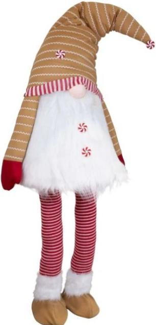 Image du produit Christmas Paradise Lutin branlant Gnome 115 cm Marron Rouge - Décoration de Noël faite à la main