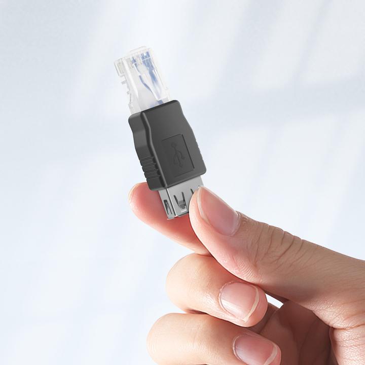 Immagine prodotto Akyga AK-AD-27 cavo con cambio di genere RJ45 USB 2.0 tipo A Nero (RJ45, 5.80 cm)
