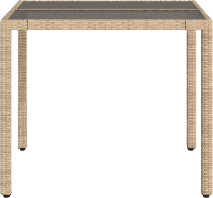 Produktbild VidaXL Gartentisch mit Glasplatte (90 cm)