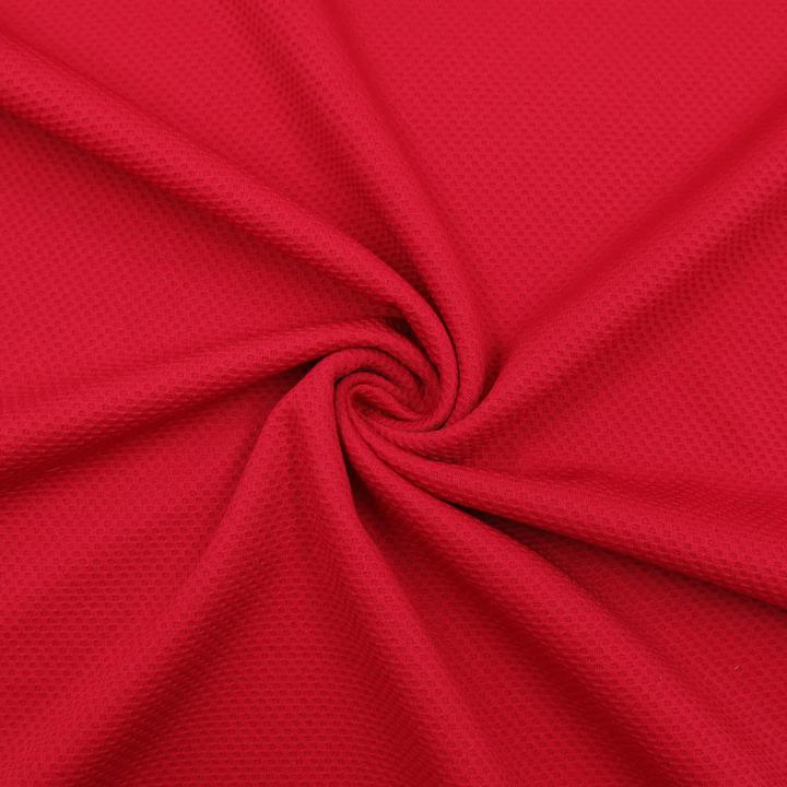 Actual product image Stoffrestposten Waffle - Red - Minimum quantity: 1 metre