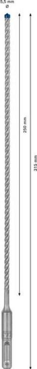 Actual product image Bosch Professional Zubehör Expert SDS plus-7X hammer drill, 5.5 x 250 x 315 mm (5.50 millimetres)
