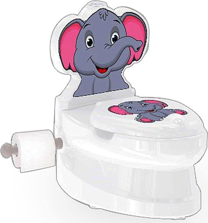 Jamara Mes petites toilettes Eléphant avec son de chasse d'eau et support de papier toilette