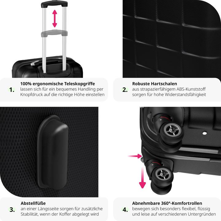 Image du produit tectake Jeu de 3 trolleys (98 l, M (50 - 90l), L (90 - 115l))