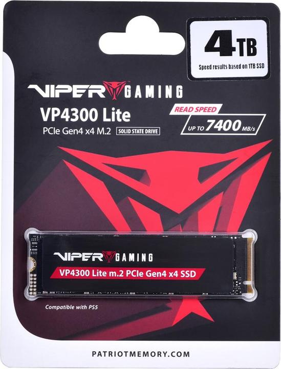 Actual product image Patriot VP4300 Lite (4000 GB, M.2 2280)