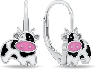 Brilio Silver - Silver dangling earrings Cow EA1141W