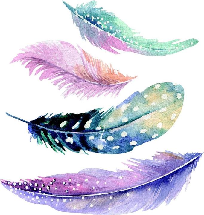 Trenddeko Aquarelle Plumes 2