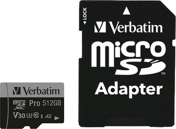 Immagine prodotto Verbatim Pro (512 GB, microSDXC, U3, UHS-I)