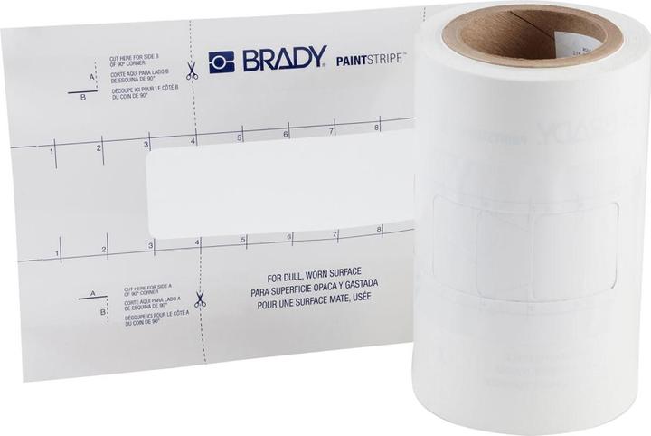 Produktbild Brady PaintStripe Schablone – Gestrichelte Linie, Polyester, Transparent/Weiss, 50.80 x 203.20 mm x